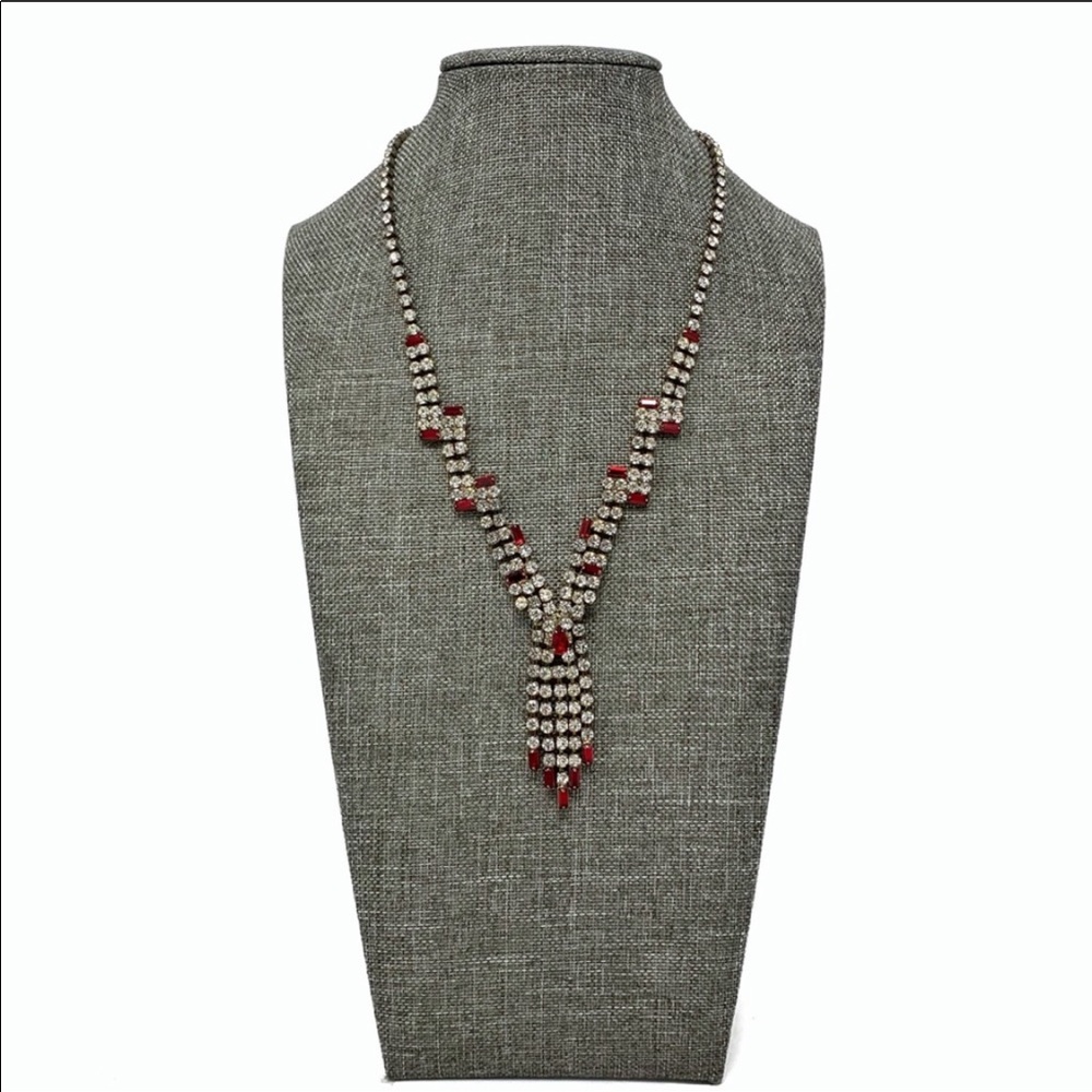 Vintage Art Deco Crystal Drop Necklace